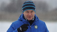 David Vavruška vede první trénink teplických fotbalistů v zimní přípravě.