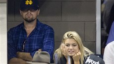 Leonardo DiCaprio a Kelly Rohrbachová na zápase US Open