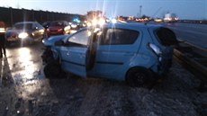 Hromadná havárie na praském okruhu (8. ledna 2016).