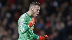 Branká� David de Gea se raduje z vít�zství Manchesteru United.