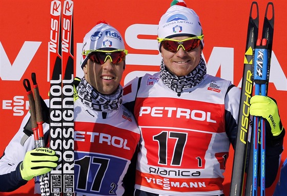 Frederico Pellegrino (vlevo) a Dietmar Nöckler - vítzové sprintu dvojic volnou...
