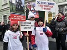 Protest proti postupm Barnevernetu ped norským velvyslanectvím