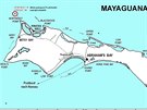 Mapa ostrova Mayaguana.