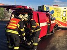 Nehoda dvou aut v ulici Veselská ped obchodním centrem v Letanech (15. ledna...
