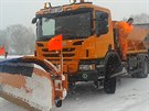 Silniáích z Prachatic odklízejí sníh na umavských silnicích