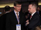 Kongres ODS v Ostrav, pedseda ODS Petr Fiala a Martin Kupka (16. ledna 2016).