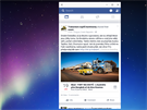 Aplikace Facebook jasn nut telefonn pomr stran s orientac na vku,...