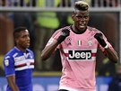 Paul Pogba z Juventusu Turín slaví gól, který vstelil Sampdorie Janov.