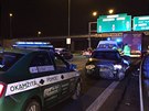 Policisté vyetují nehodu na Jiní spojce. (18.1.2016)