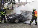 Krátce ped jednou hodinou odpolední vzpálo auto v centru Zlína.