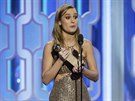 Brie Larsonová pevzala Zlatý glóbus pro nejlepí hereku za drama Room (2016).