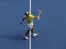 EMOCE. Rafael Nadal v utkání 1. kola Australian Open s Fernandem Verdaskem.