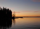 Západ slunce nad Näsijärvi poblí msta Tampere