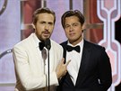 Ryan Gosling a Brad Pitt na Zlatých glóbech (Los Angeles, 10. ledna 2016)