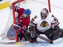 Tom Plekanec z Montrealu skonil v brance chicagskho Coreyho Crawforda.