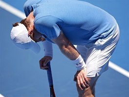 Andy Murray bhem trninku na Australian Open