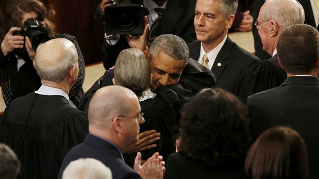Americk prezident Barack Obama pednesl v Kongresu poselstv o stavu unie. (13. ledna 2016)