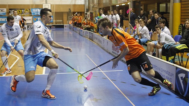 Momentka z utkn Bulldogs Brno (oranov)  - Mlad Boleslav.