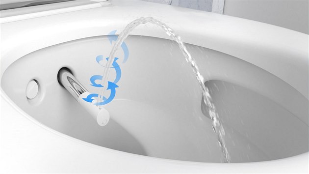 Patentovaná technologie sprchování WhirlSpray se dvěma tryskami zajišťuje cílené a důkladné očištění díky pulzujícímu proudu vody, který je obohacený provzdušněním.