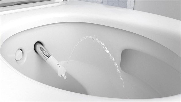 Samostatná dámská sprcha nabízí funkci obzvlášť jemného sprchovacího proudu.