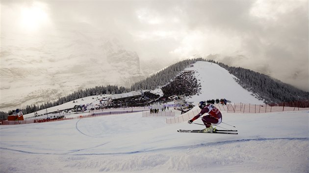 Aksel-Lund Svindal bhem sjezdu ve Wengenu