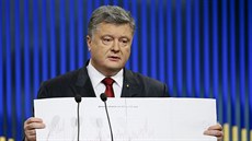Ukrajinský prezident Petro Poroenko na tiskové konferenci v Kyjev. (14. ledna...