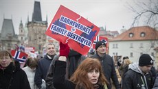 Demonstrace proti postupům Barnevernu. Účastníci prošli Prahou od norského...