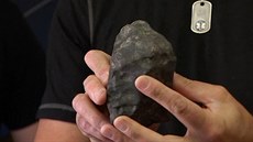 Meteorit nalezený v bahně vyschlého Eyreova jezera na jihu Austrálie má...