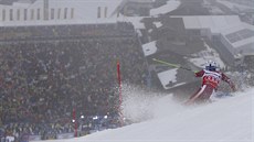 Henrik Kristoffersen ve slalomu v Adelbodenu.