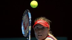 �eská tenistka Lucie Hradecká v duelu s Australankou Gavrilovovou.