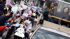Pedsedkyn tchajwanské Demokratické pokrokové strany Tsai Ing-wen bhem své...