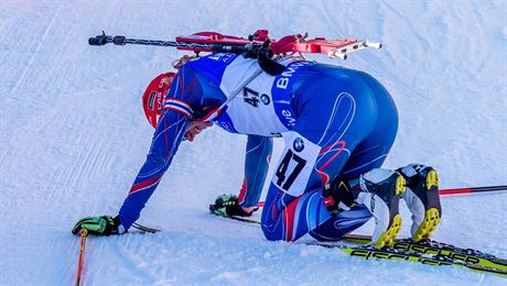 Eva Puskarkov v cli sprintu Svtovho pohru v italsk Anterselv.