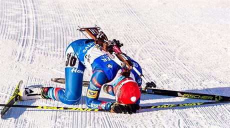 Veronika Vtkov v cli sprintu Svtovho pohru v italsk Anterselv.