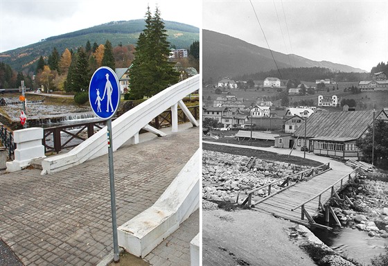 pindlerv Mlýn dnes a na historickém snímku kolem roku 1895