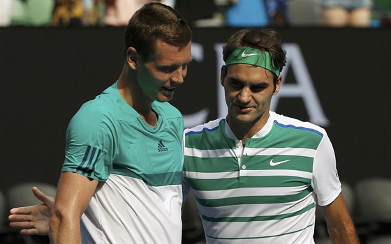 Roger Federer (vpravo) a Tomá Berdych, archivní foto