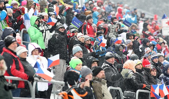 Atmosféra v Novém Mst na Morav na závodech Svtového poháru v bhu na lyích