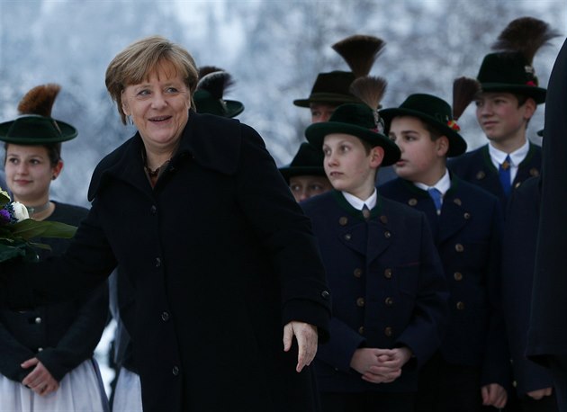 N�mecká kanclé�ka Angela Merkelová v alpském st�edisku Wildbad Kreuth. (20....