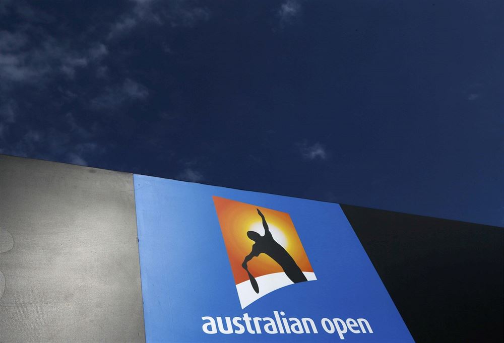Logo Australian Open na zdi u Melbourne Parku