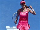 Agnieszka Radwaská se raduje ve tvrtfinále Australian Open.