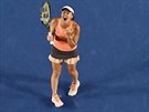 Martina Hingisová se raduje ve finále enské tyhry na Australian Open.