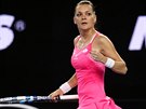 Polská tenistka Agnieszka Radwaská se raduje bhem zápasu 3. kola Australian...
