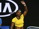 Americká tenistka Serena Williamsová zdraví diváky po postupu do 4. kola...