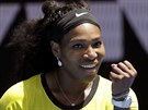 Americká tenistka Serena Williamsová se raduje z postupu do tvrtfinále...