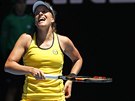 SAKRA! eská tenistka Barbora Strýcová kleje v osmifinálovém utkání Australian...