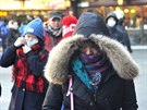 Velmi chladné poasí dorazilo také do ínského Pekingu  (24. ledna 2016)