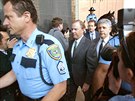 Jeffrey Skilling (uprosted) pichází do budovy federálního soudu v americkém...