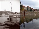 Podolský pístav dnes a na konci 19. století