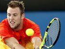 DOSHL. Jack Sock ve druhm kole Australian Open.