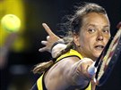 eská tenistka Barbora Strýcová v duelu 3. kola Australian Open se panlkou...
