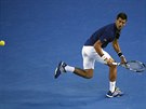 Srbský tenista Novak Djokovi hraje v semifinále Australian Open proti Rogeru...